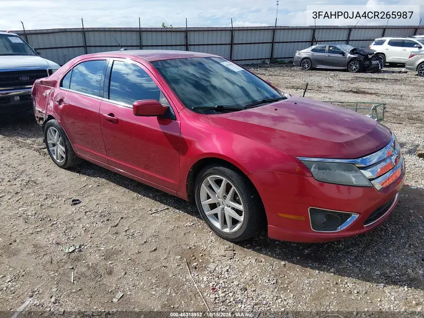FORD FUSION 2012, VIN 3FAHP0JA4CR265987