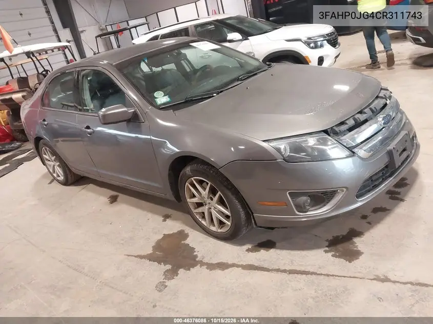FORD FUSION 2012, VIN 3FAHP0JG4CR311743