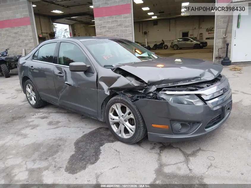 FORD FUSION 2012, VIN 3FAHP0HA9CR398430