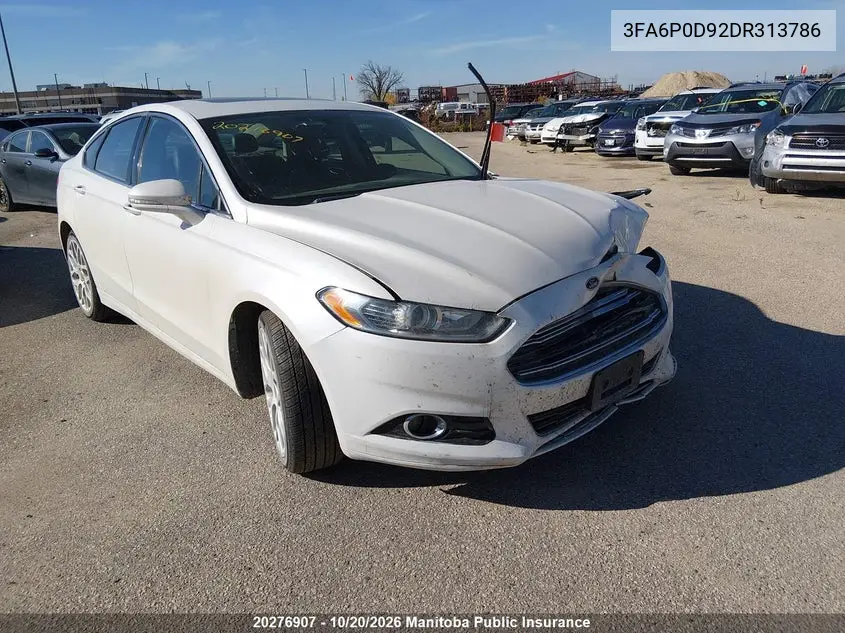 FORD FUSION 2013, VIN 3FA6P0D92DR313786
