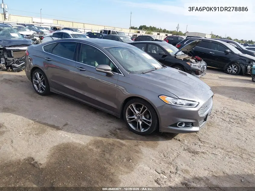 FORD FUSION 2013, VIN 3FA6P0K91DR278886