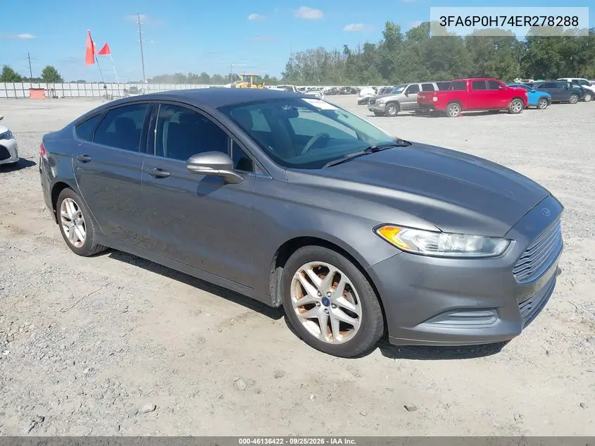 FORD FUSION 2014, VIN 3FA6P0H74ER278288