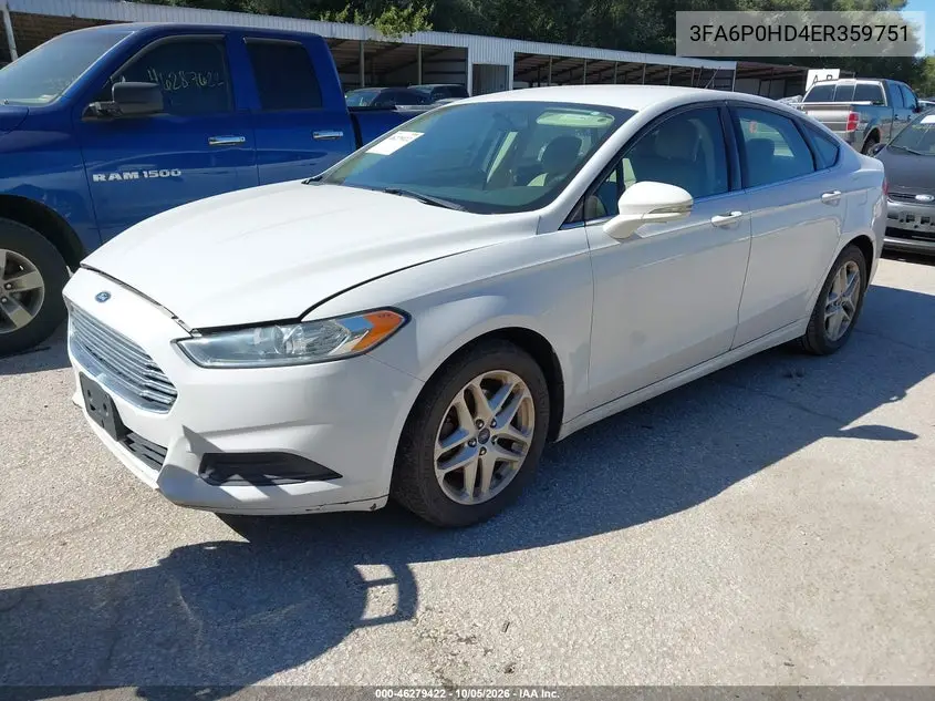 2014 FORD FUSION VIN 3FA6P0HD4ER359751 — фото 2