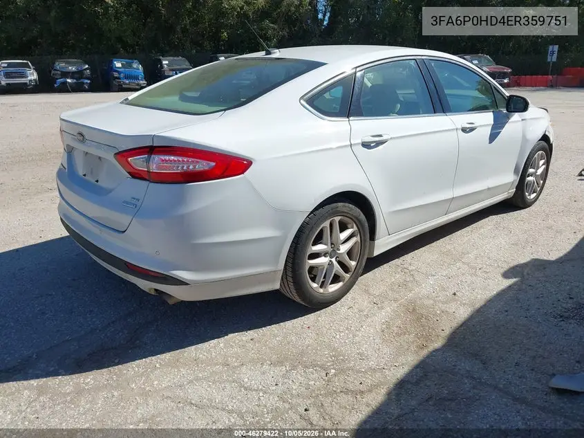 2014 FORD FUSION VIN 3FA6P0HD4ER359751 — фото 4
