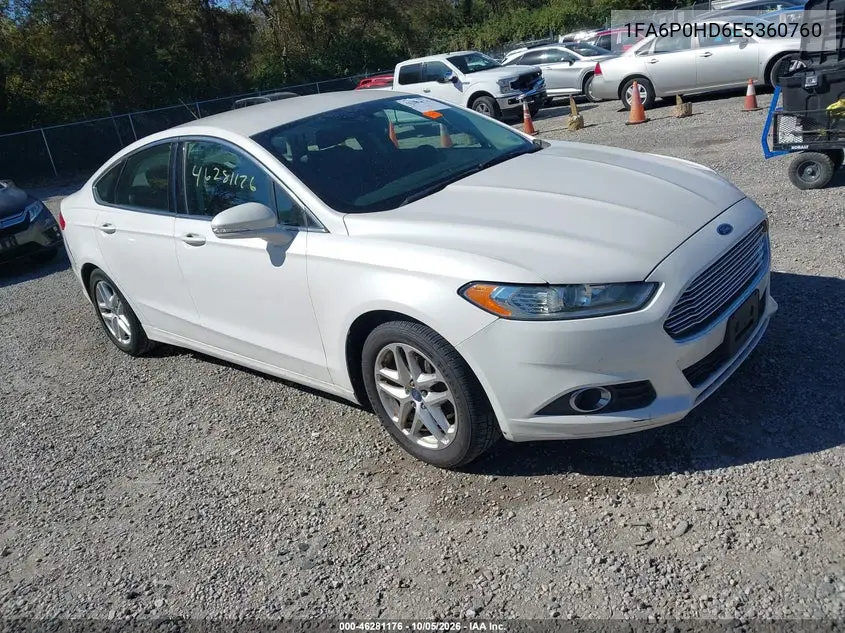 FORD FUSION 2014, VIN 1FA6P0HD6E5360760