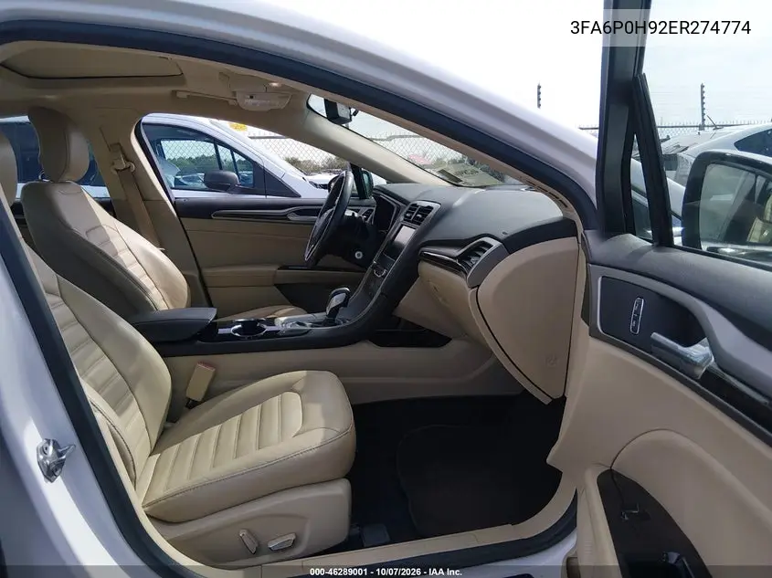 FORD FUSION 2014, VIN 3FA6P0H92ER274774