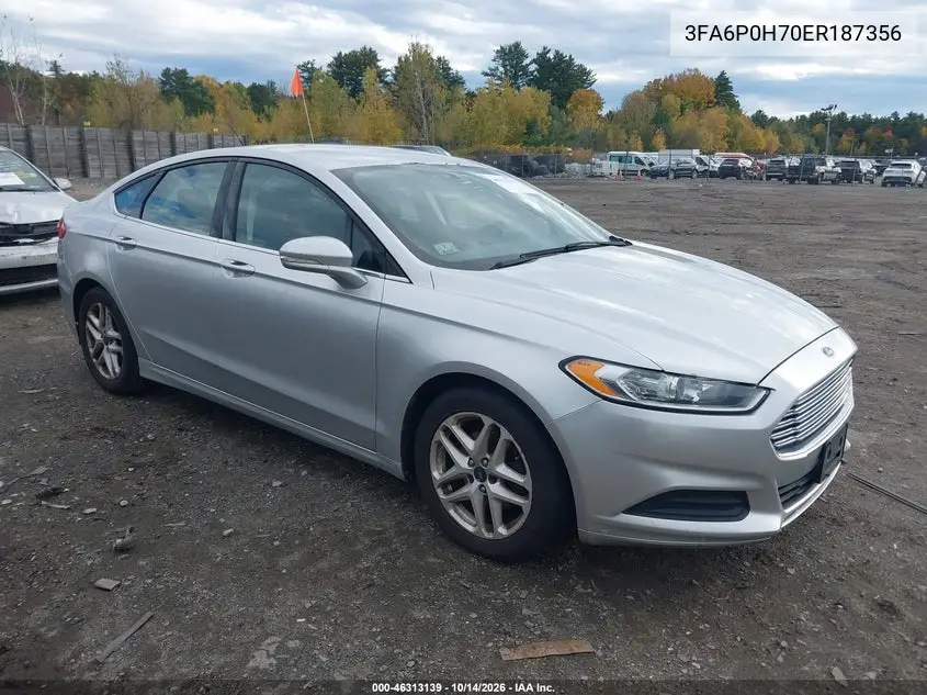FORD FUSION 2014, VIN 3FA6P0H70ER187356
