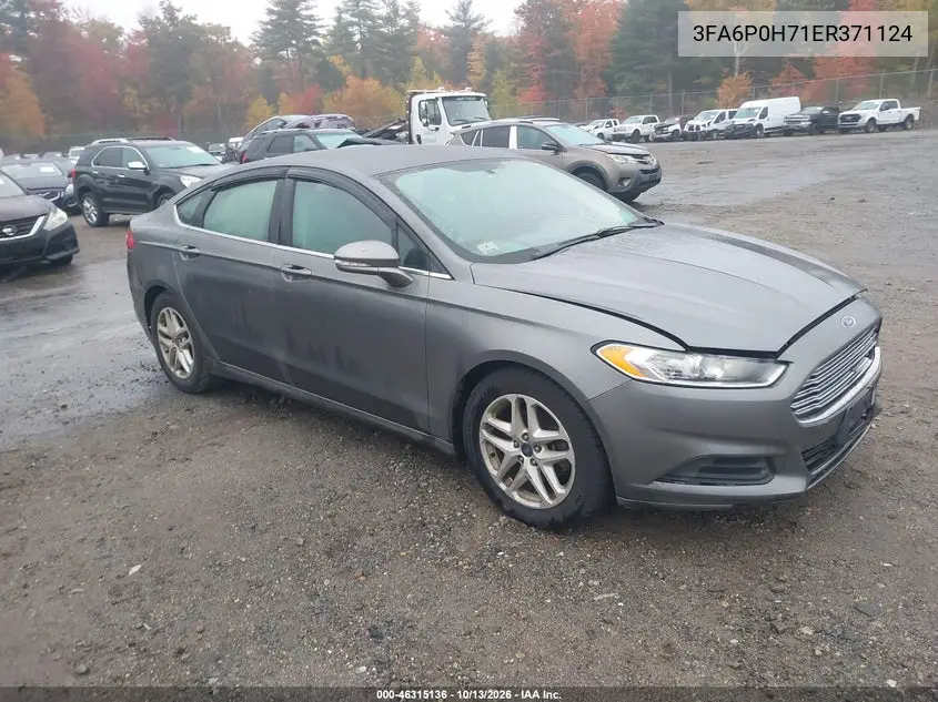 FORD FUSION 2014, VIN 3FA6P0H71ER371124