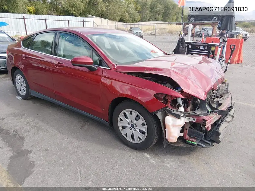 FORD FUSION 2014, VIN 3FA6P0G71ER391830