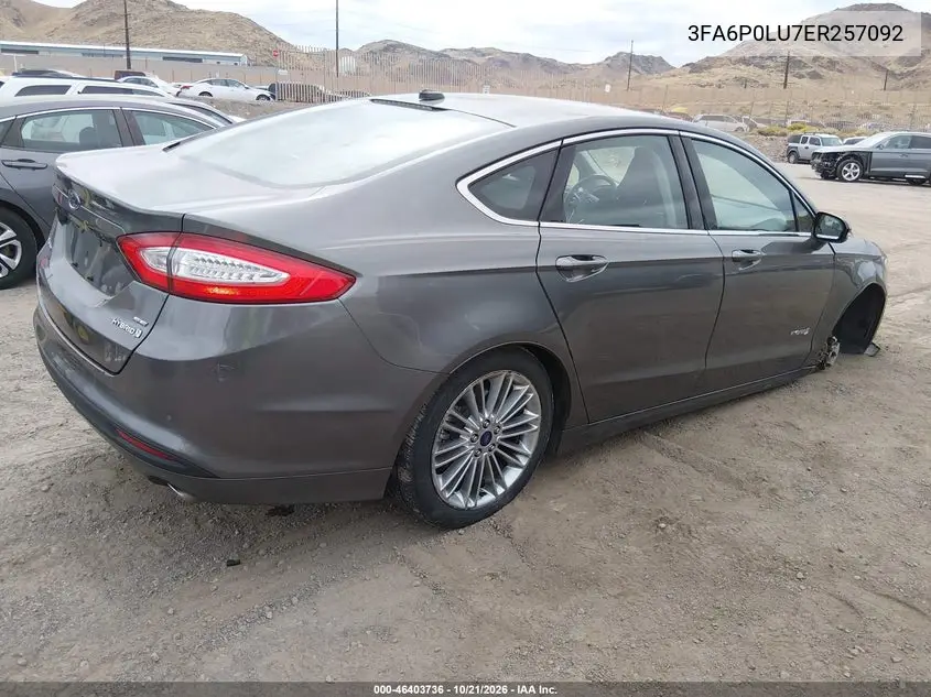 2014 FORD FUSION VIN 3FA6P0LU7ER257092 — фото 4