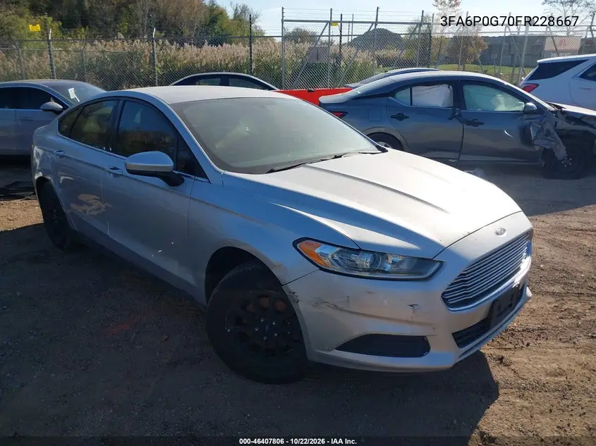 FORD FUSION 2015, VIN 3FA6P0G70FR228667