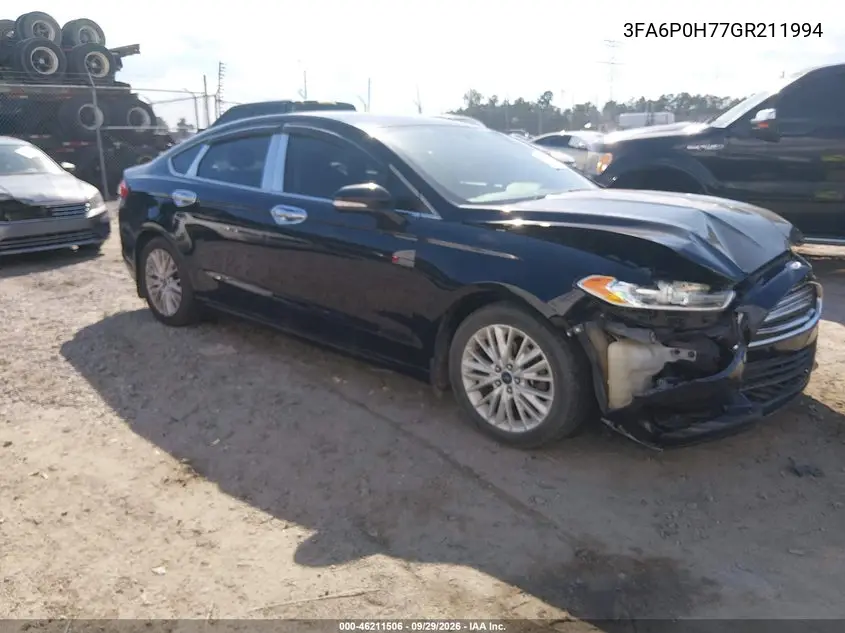 FORD FUSION 2016, VIN 3FA6P0H77GR211994