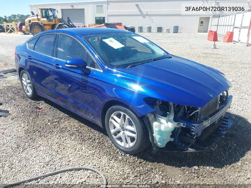 FORD FUSION 2016, VIN 3FA6P0H72GR139036