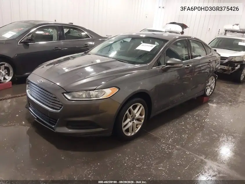 2016 FORD FUSION VIN 3FA6P0HD3GR375426 — фото 2