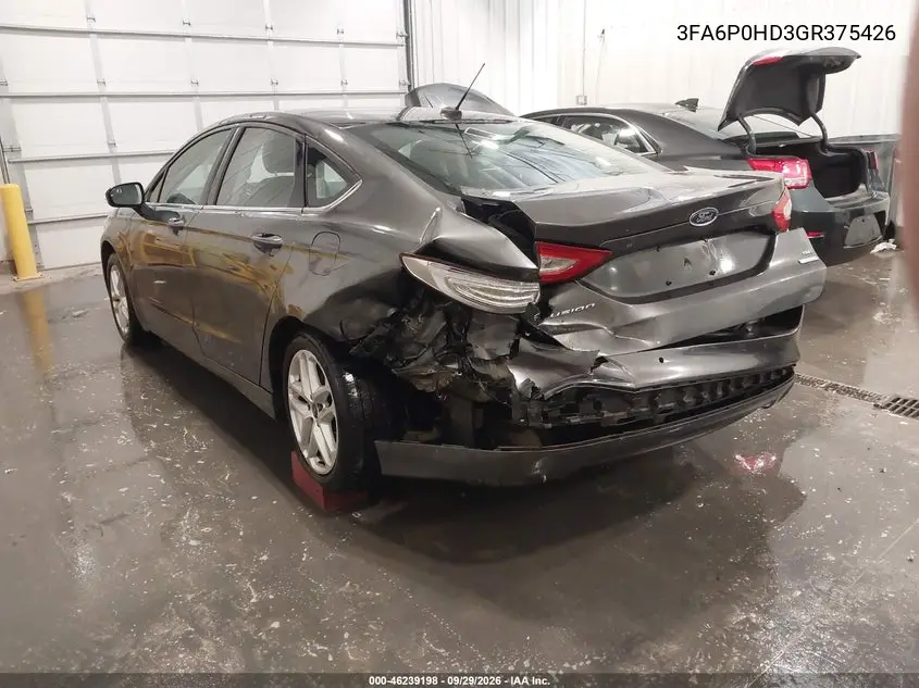 2016 FORD FUSION VIN 3FA6P0HD3GR375426 — фото 3