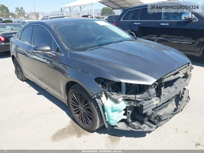 FORD FUSION 2016, VIN 3FA6P0H92GR259324