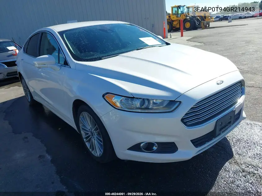 FORD FUSION 2016, VIN 3FA6P0T94GR214943
