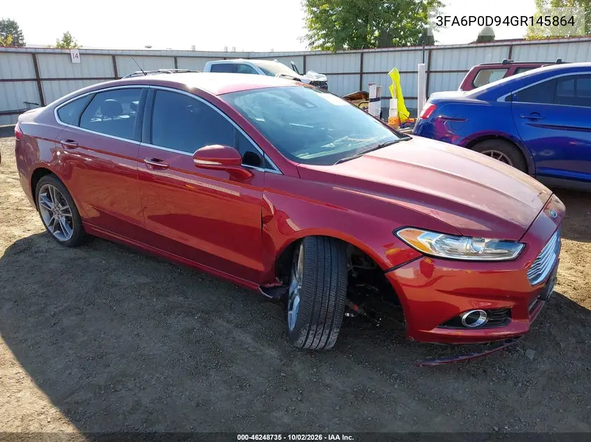 FORD FUSION 2016, VIN 3FA6P0D94GR145864