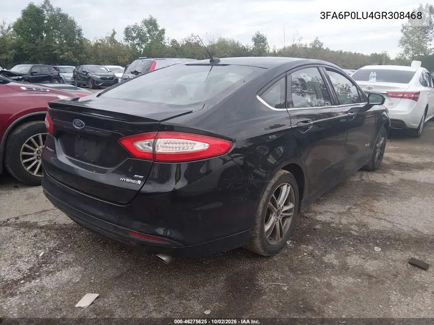 2016 FORD FUSION VIN 3FA6P0LU4GR308468 — фото 4