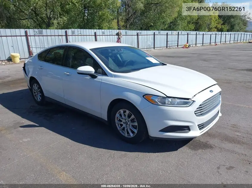 FORD FUSION 2016, VIN 3FA6P0G76GR152261