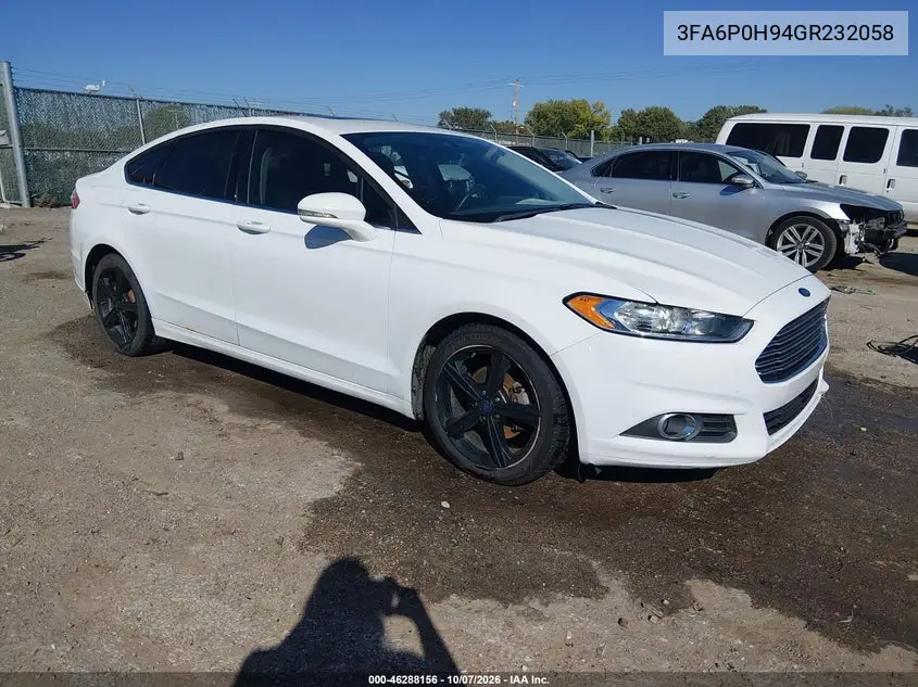 FORD FUSION 2016, VIN 3FA6P0H94GR232058