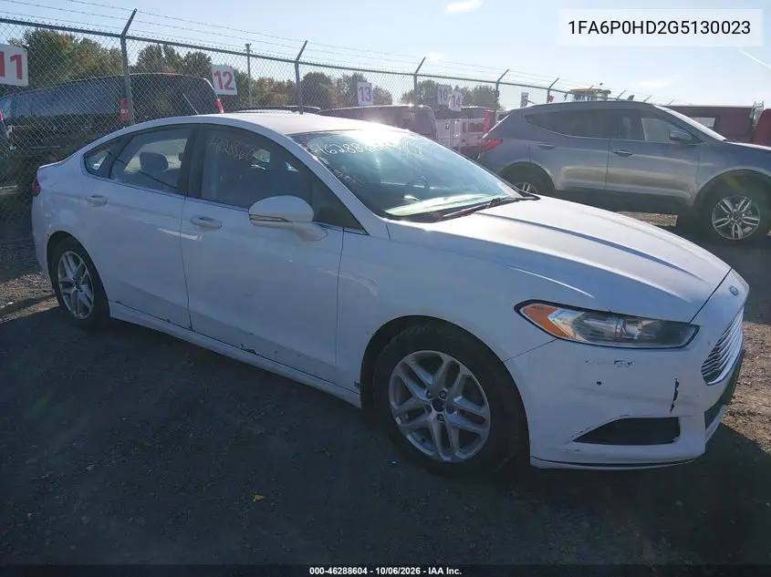 FORD FUSION 2016, VIN 1FA6P0HD2G5130023