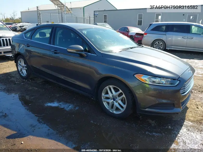 FORD FUSION 2016, VIN 3FA6P0H75GR316582
