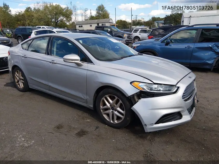 FORD FUSION 2016, VIN 1FA6P0H78G5103726