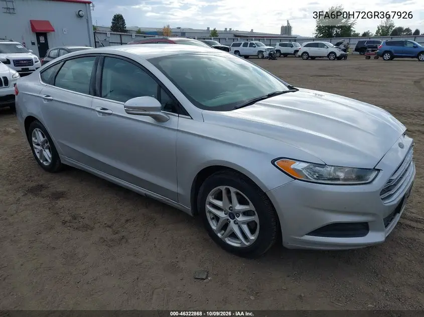 FORD FUSION 2016, VIN 3FA6P0H72GR367926