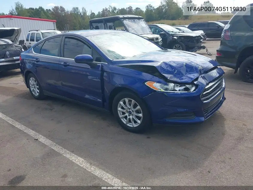 FORD FUSION 2016, VIN 1FA6P0G74G5119830