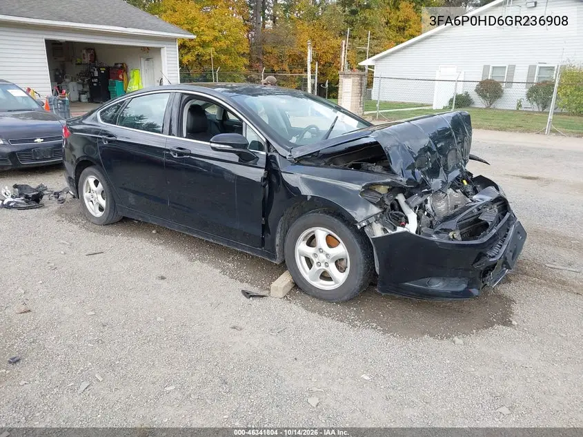 FORD FUSION 2016, VIN 3FA6P0HD6GR236908