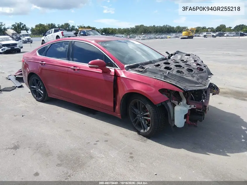 FORD FUSION 2016, VIN 3FA6P0K94GR255218