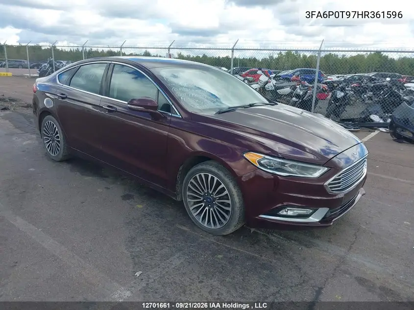 FORD FUSION 2017, VIN 3FA6P0T97HR361596
