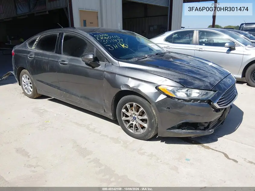 FORD FUSION 2017, VIN 3FA6P0G70HR301474