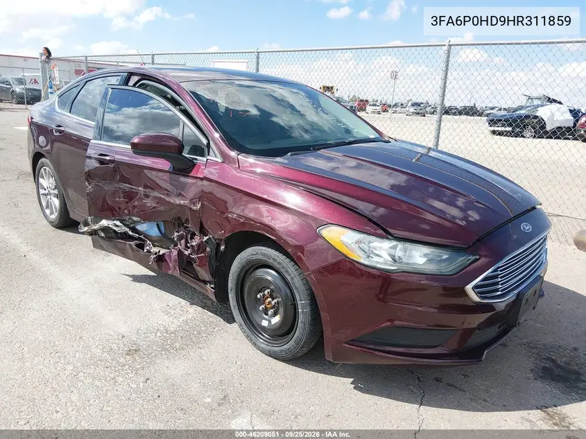 FORD FUSION 2017, VIN 3FA6P0HD9HR311859