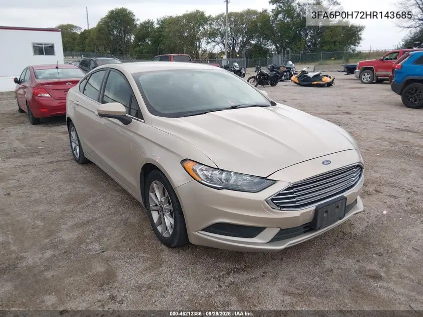 FORD FUSION 2017, VIN 3FA6P0H72HR143685