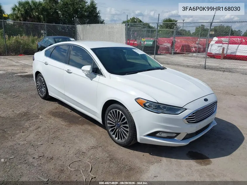FORD FUSION 2017, VIN 3FA6P0K99HR168030