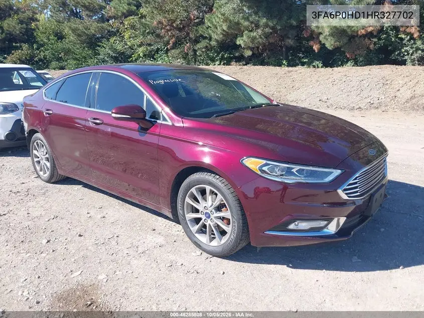 FORD FUSION 2017, VIN 3FA6P0HD1HR327702
