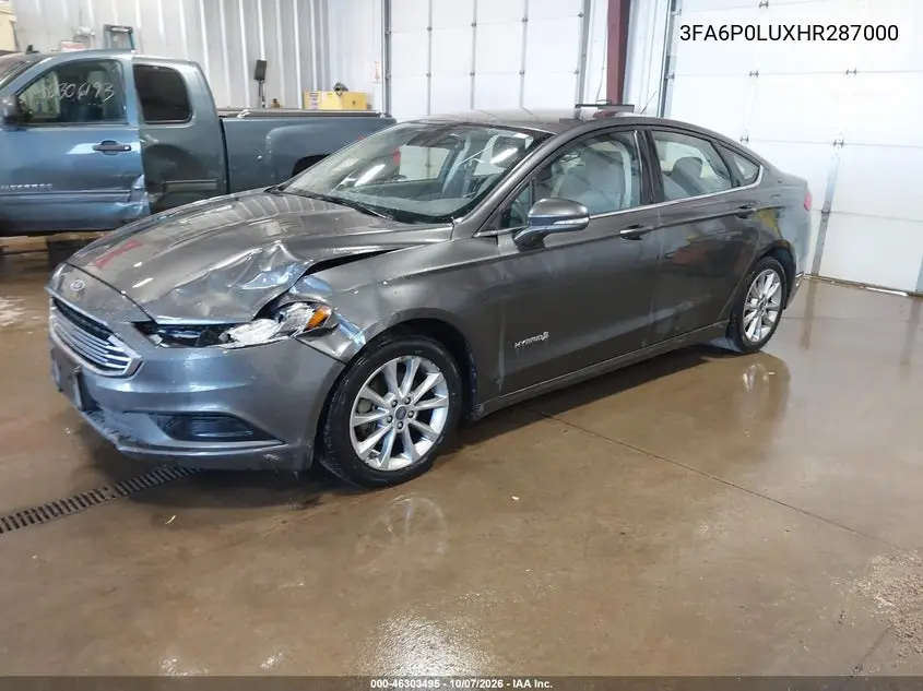 2017 FORD FUSION VIN 3FA6P0LUXHR287000 — фото 2