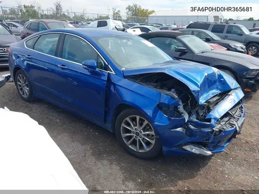 FORD FUSION 2017, VIN 3FA6P0HD0HR365681
