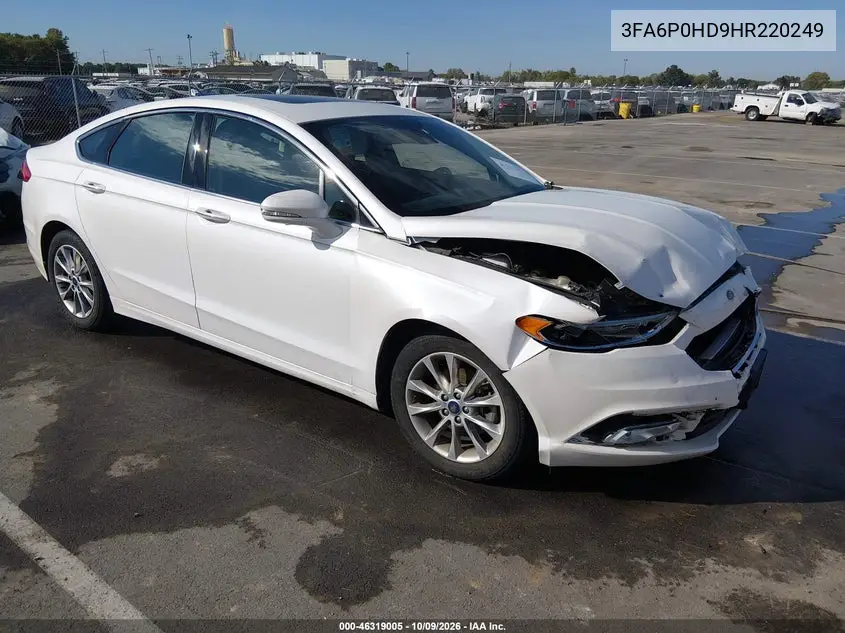 FORD FUSION 2017, VIN 3FA6P0HD9HR220249