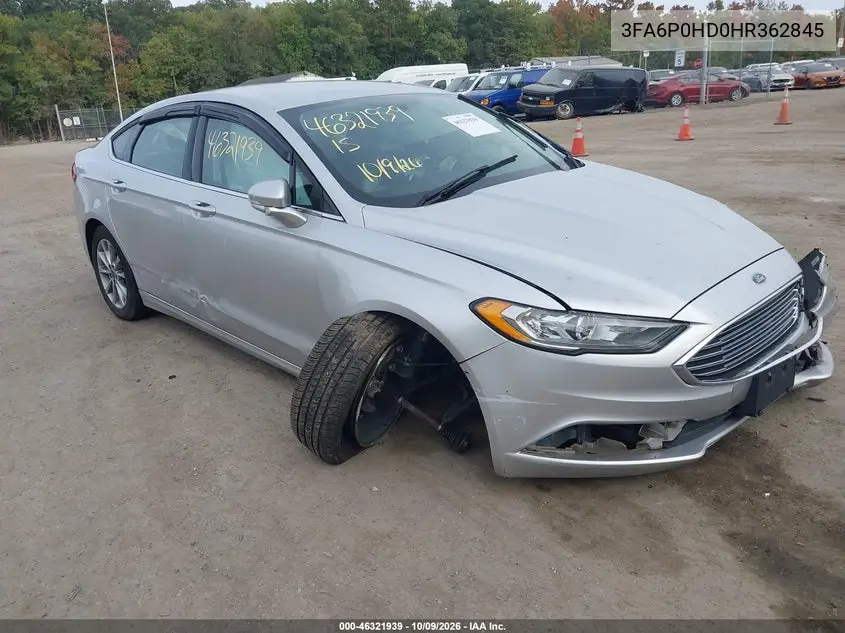 FORD FUSION 2017, VIN 3FA6P0HD0HR362845