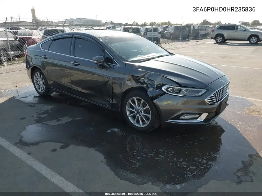 FORD FUSION 2017, VIN 3FA6P0HD0HR235836