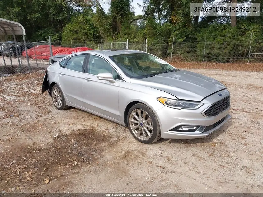 FORD FUSION 2017, VIN 3FA6P0D98HR249212