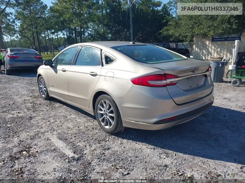 2017 FORD FUSION VIN 3FA6P0LU1HR337346 — фото 3