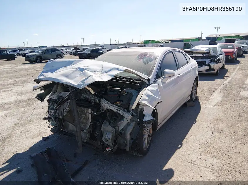 2017 FORD FUSION VIN 3FA6P0HD8HR366190 — фото 2