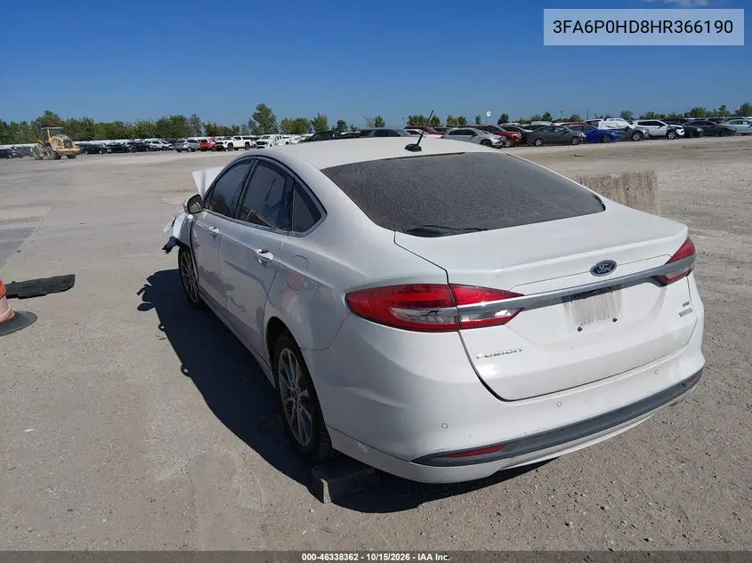 2017 FORD FUSION VIN 3FA6P0HD8HR366190 — фото 3