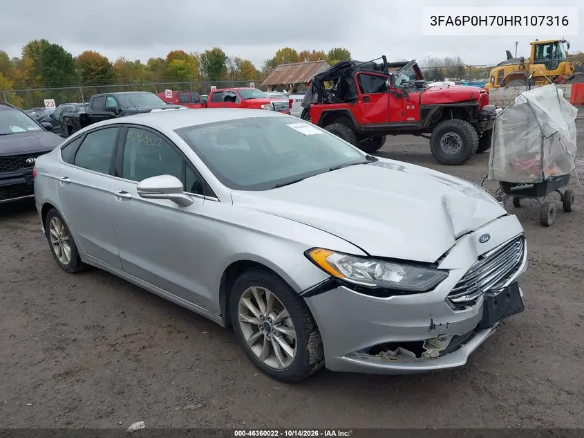 FORD FUSION 2017, VIN 3FA6P0H70HR107316