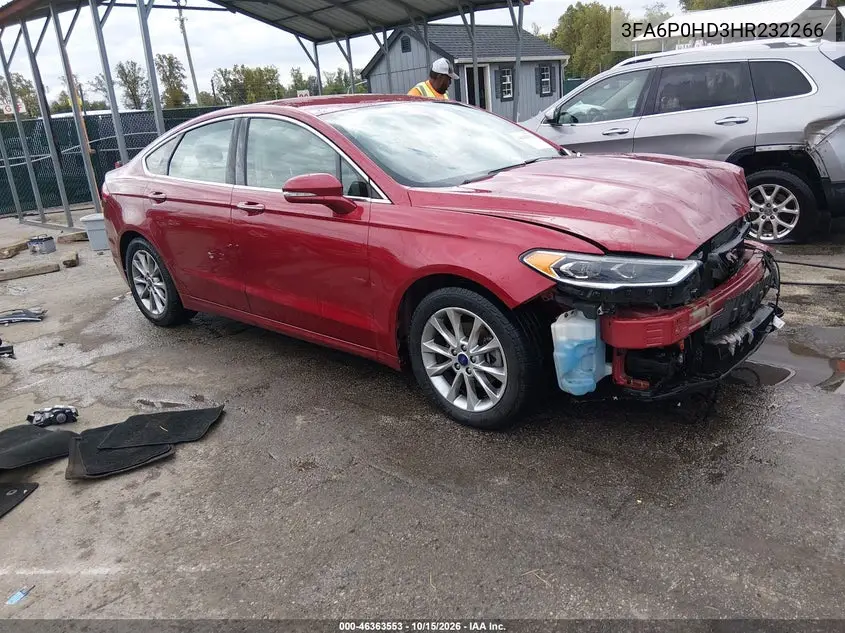FORD FUSION 2017, VIN 3FA6P0HD3HR232266