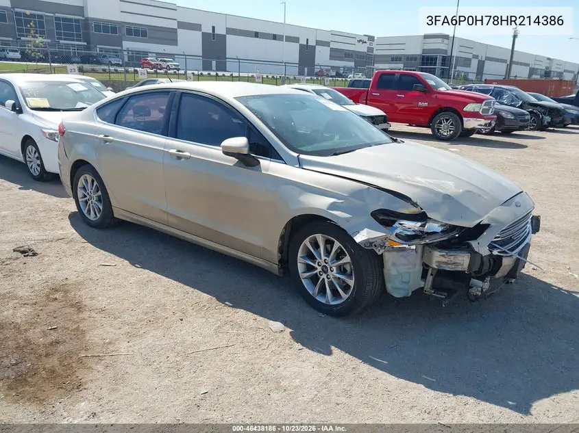 FORD FUSION 2017, VIN 3FA6P0H78HR214386
